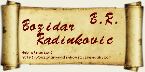 Božidar Radinković vizit kartica